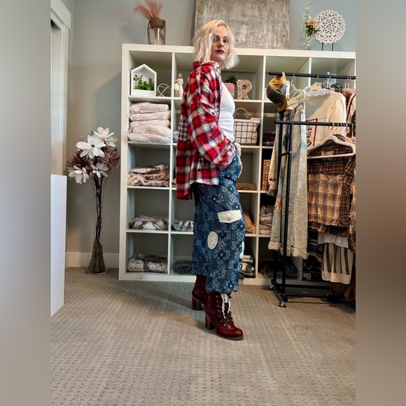 Women’s POL Patchwork denim joggers - Picture 4 of 6